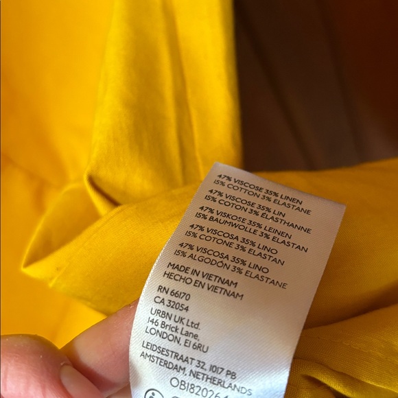 Anthropologie Yellow Ruffle One Shoulder Slim Midi dress NWT small - Picture 4 of 4